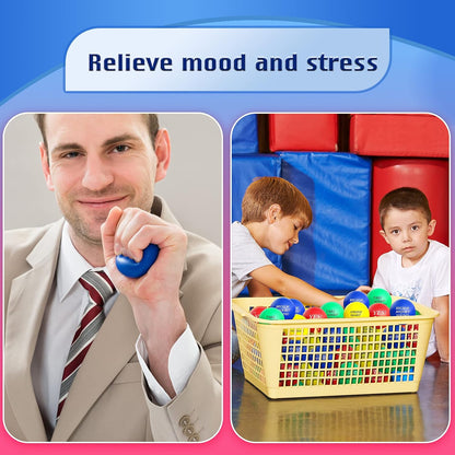 Sotiff 100 Pcs Stress Balls Bulk for Adults Colorful Foam Stress Relief Gift Toys with Motivational Quotes Squeeze Balls for Office Relief Employee Appreciation (Ten Colors,Inspirational)