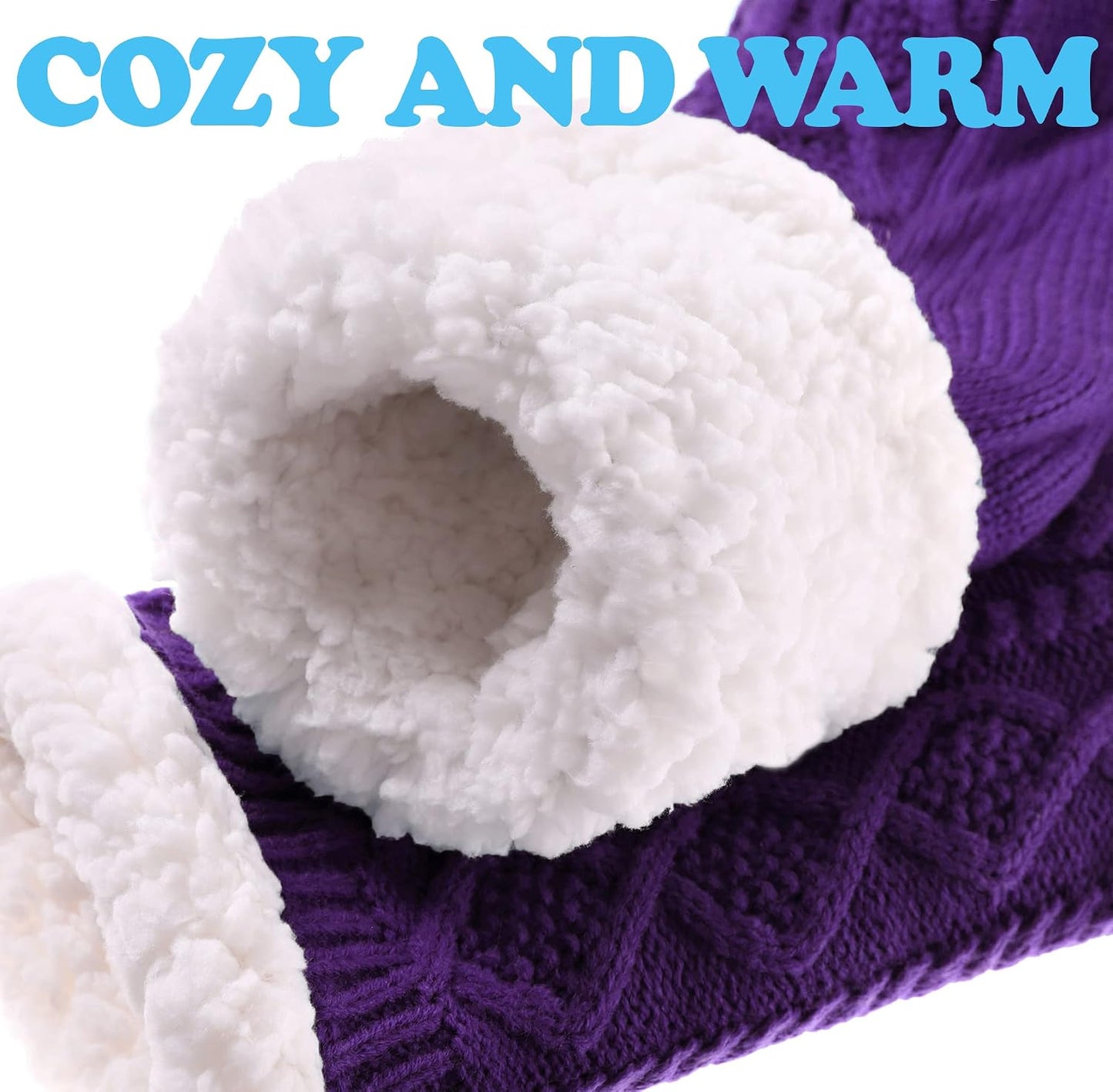 SDBING Women's Winter Super Soft Warm Cozy Fleece Lined Fuzzy Slipper Socks with Grippers