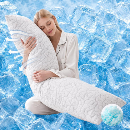 Cooling Pillows for Sleeping 2 Pack, Adjustable Shredded Memory Foam Pillows Queen Size Set of 2, Firm Bed Pillows for Side Back Stomach Hot Sleepers, Cold Pillow with Removable Washable Cover