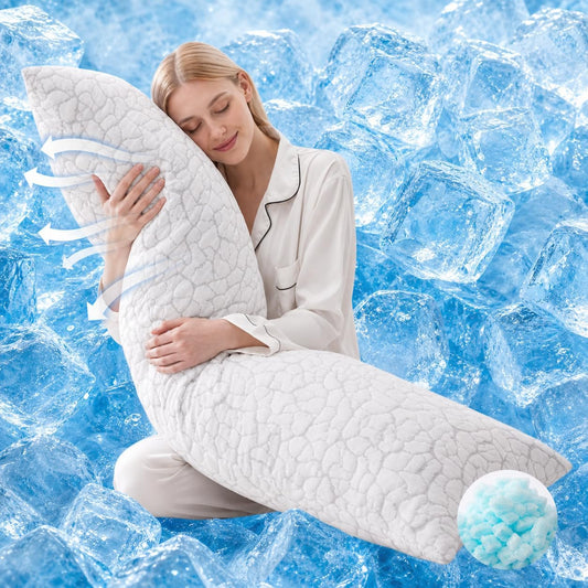 Cooling Pillows for Sleeping 2 Pack, Adjustable Shredded Memory Foam Pillows Queen Size Set of 2, Firm Bed Pillows for Side Back Stomach Hot Sleepers, Cold Pillow with Removable Washable Cover