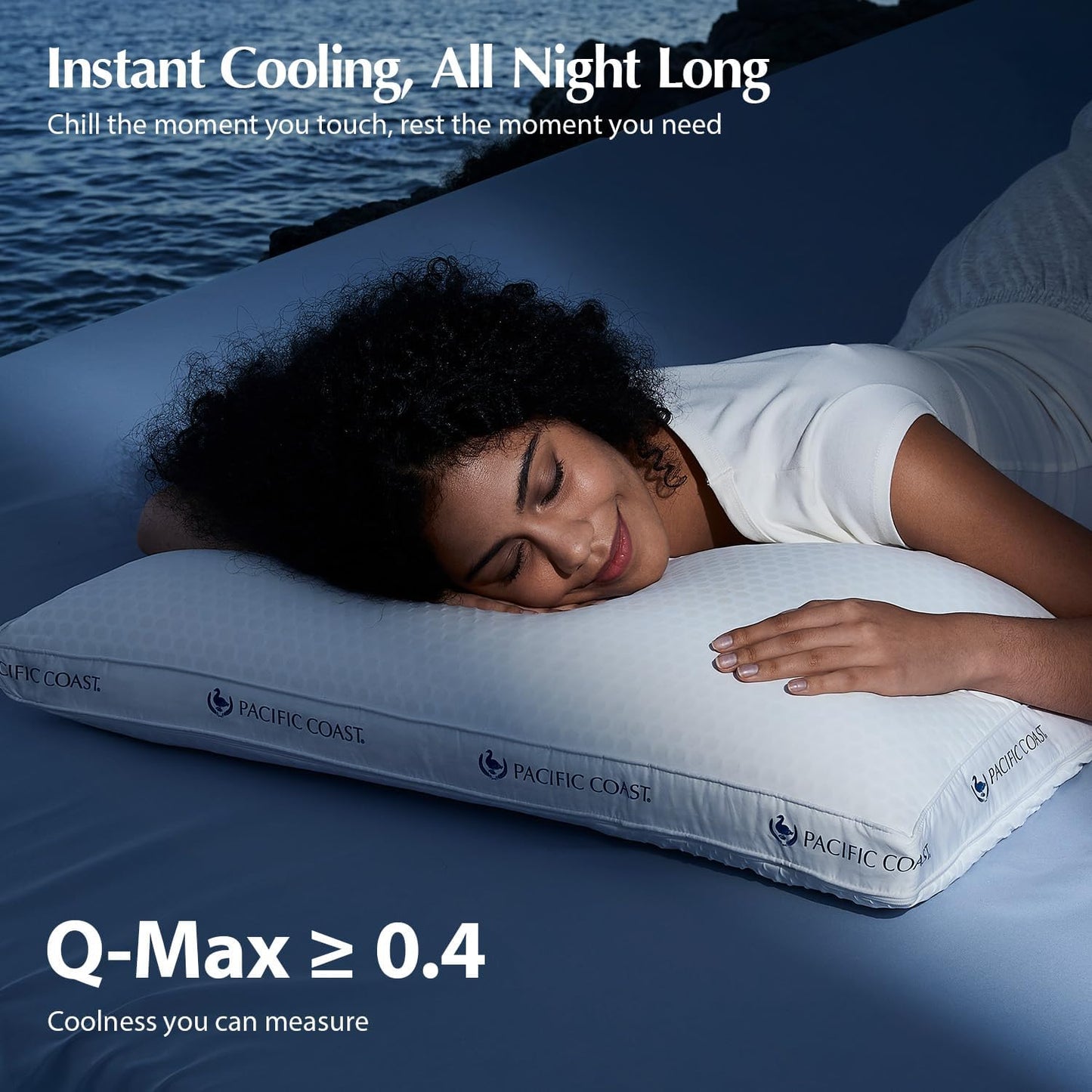 Pacific Coast ArcticLayer Adjustable Cooling Pillows, Standard Size 2 Pack, Hotel Pillows for Hot Sleepers, Oeko-TEX Certified, Removable Pads with Snap Buttons, Breathable Support for Night Sweats