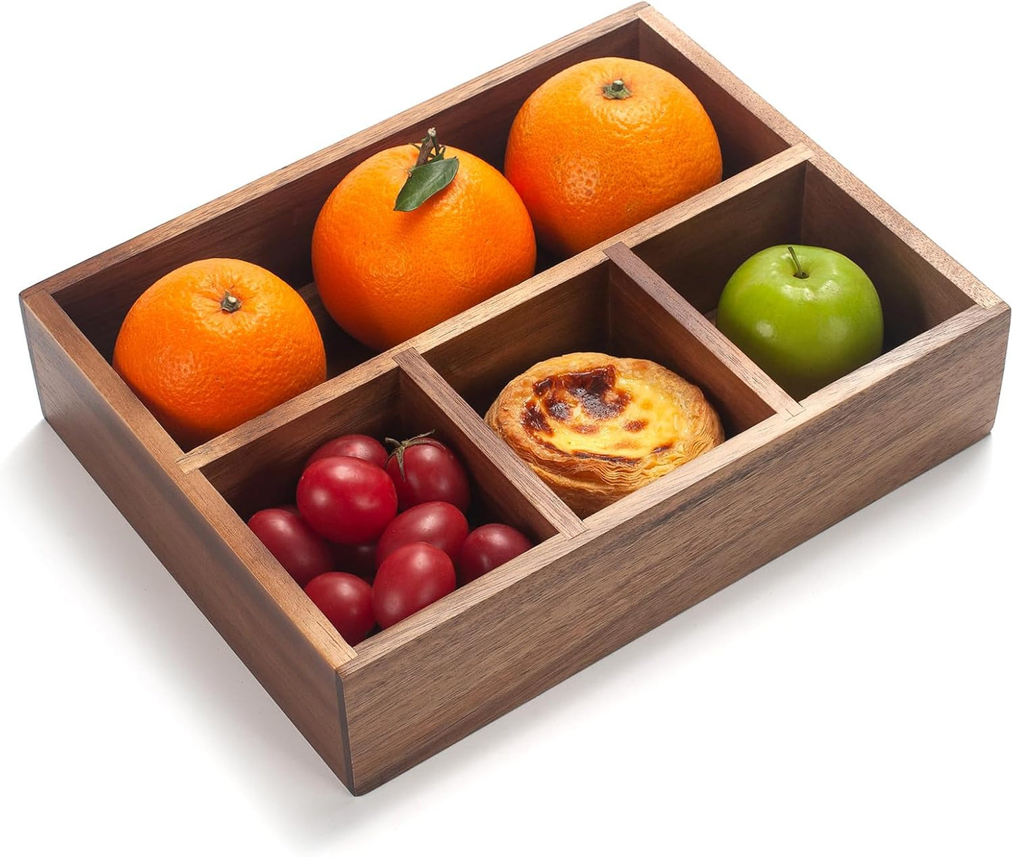 Tea Bag Holder, Acacia Wood Tea Bag Storage Organizer, Tea Candy Basket