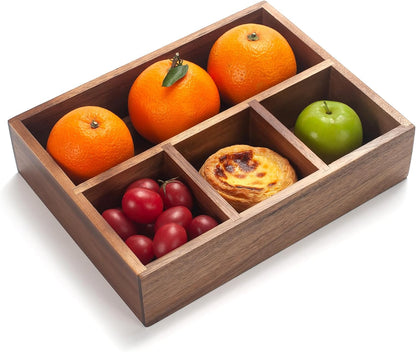 Tea Bag Holder, Acacia Wood Tea Bag Storage Organizer, Tea Candy Basket