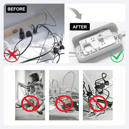 Cord Organizer Box Cable Management Hide Power Strips & Cords