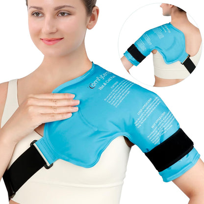 Comfytemp Shoulder Ice Pack Rotator Cuff Cold Therapy Wrap, FSA Eligible HSA, Gel Packs for Injuries Reusable Hot Cold Compress Shoulder Brace for Pain Relief, Men Women Recovery Item (Large/X-Large)