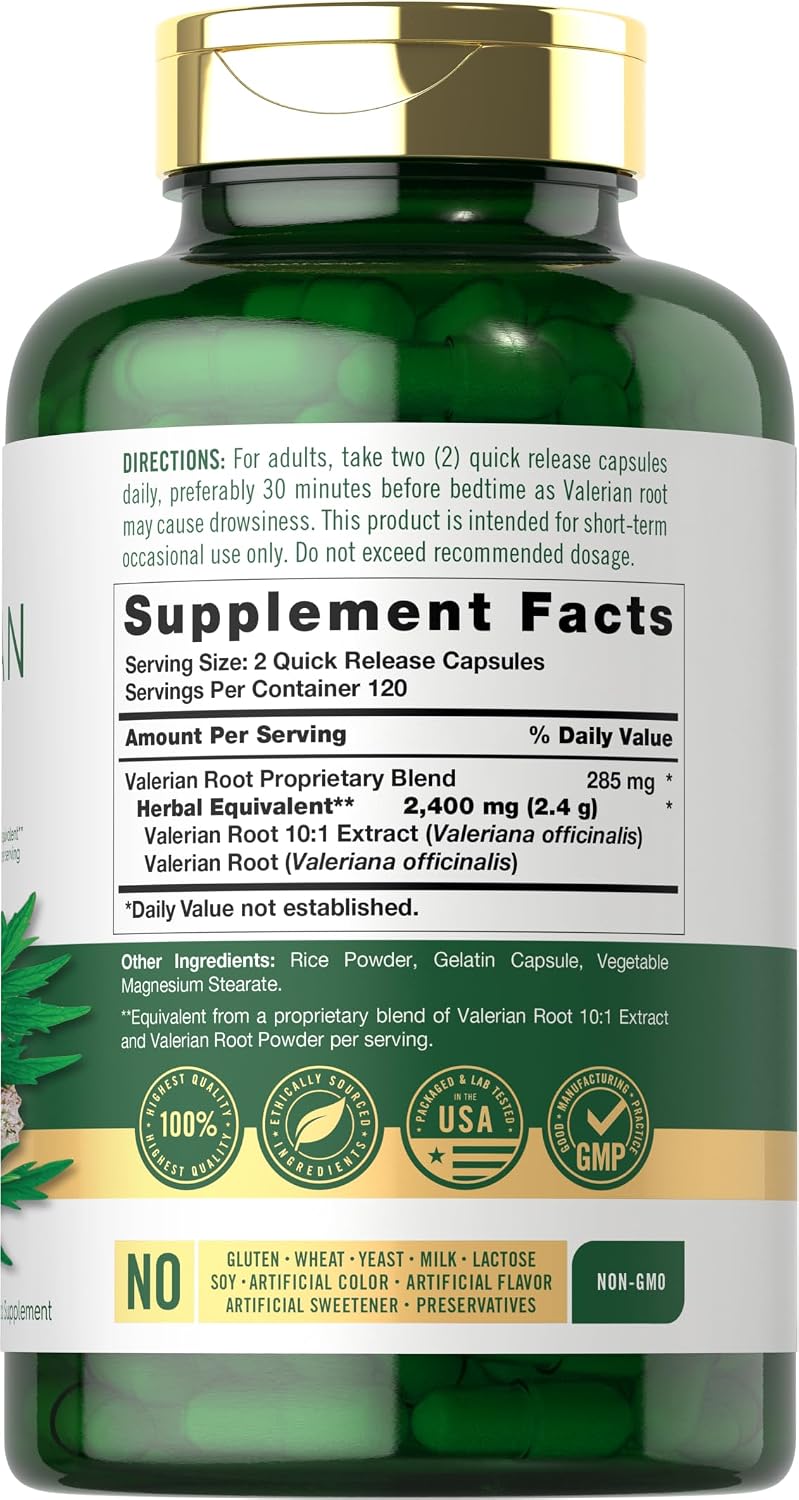 Carlyle Valerian Root Extract Supplement | 240 Capsules