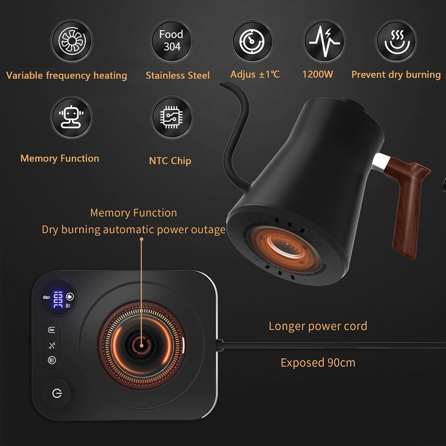 RHD 0.5L Small Portable Electric Kettle, 600W Stainless Steel Travel Kettle