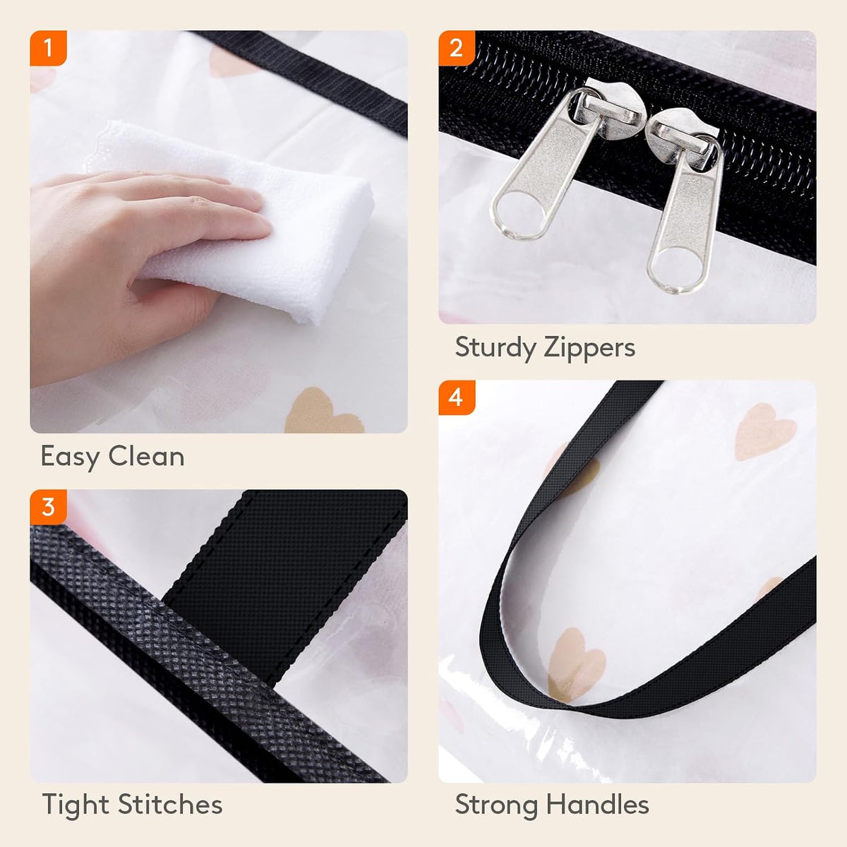 Lifewit 45L Clear Clothes Storage Bags,Plastic Foldable Blanket Storage Bag