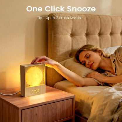 Sunrise Alarm Clock, White Noise Machine, Wood Grain