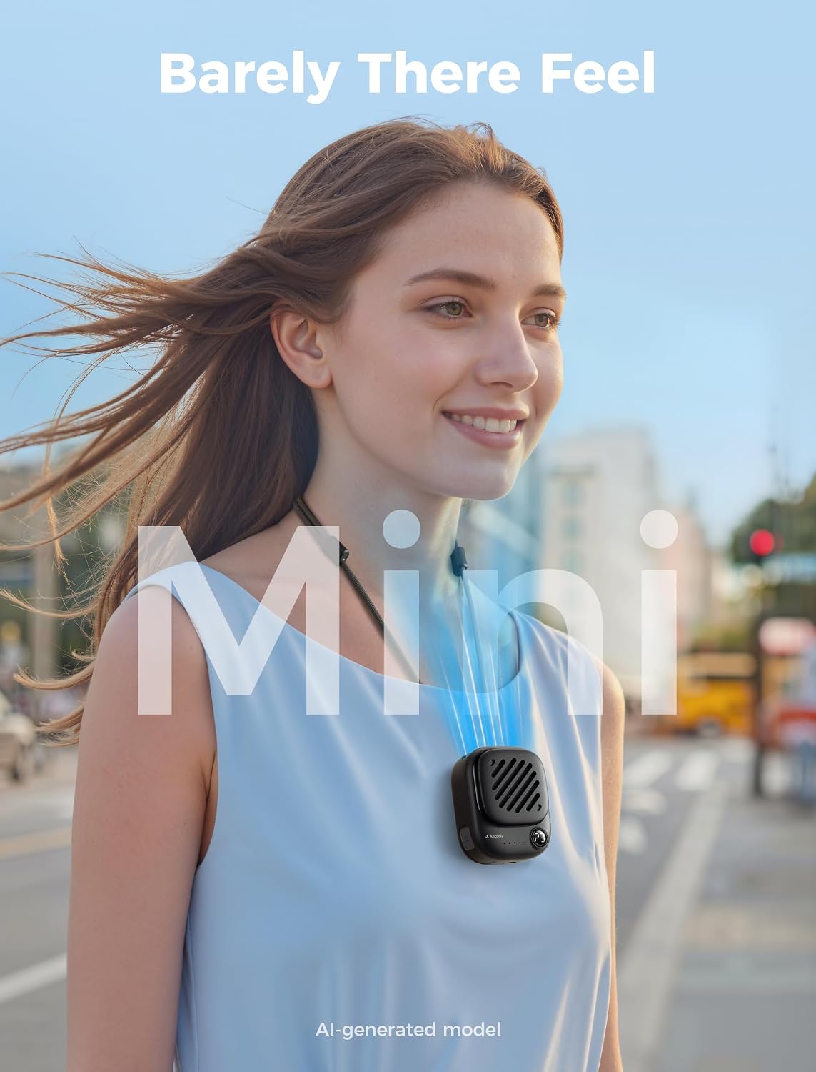Aecooly Magnetic Clip On Fan, Mini Portable Neck Fan, Mighty Waist Fan