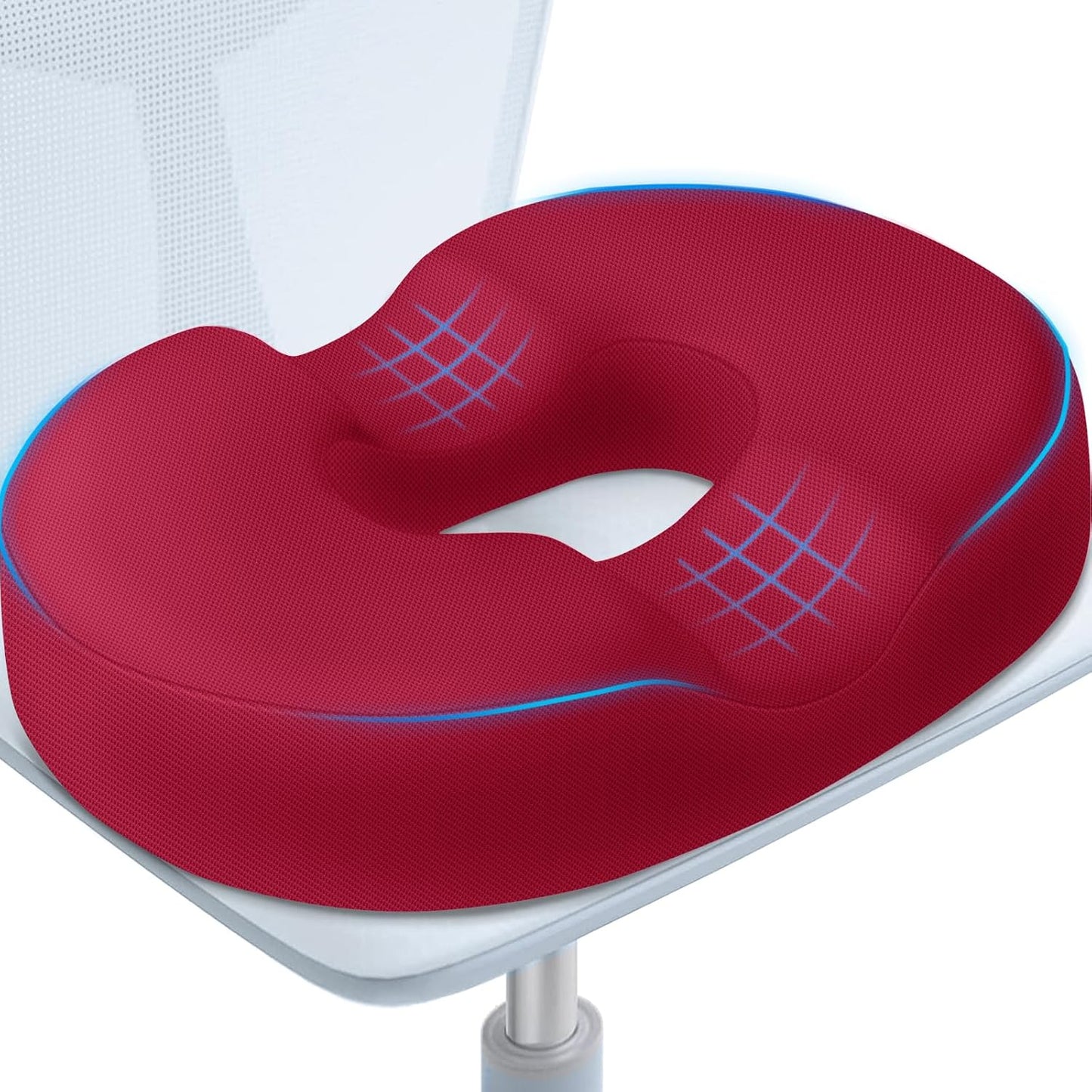 BlissTrends Donut Pillow Seat Cushion,Donut Chair Cushions for Postpartum Pregnancy & Hemorrhoids,Tailbone Pain Relief Cushion,Memory Foam Lifting Cushions for Office&Home Chairs (Black)