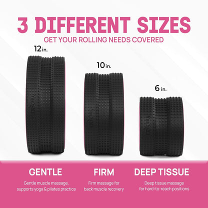 Yes4All Yoga Wheel Roller, 500 lb Capacity Back Cracker Roller for Comfort HIPS & Neck, Available in 6”/10”/12” Sizes