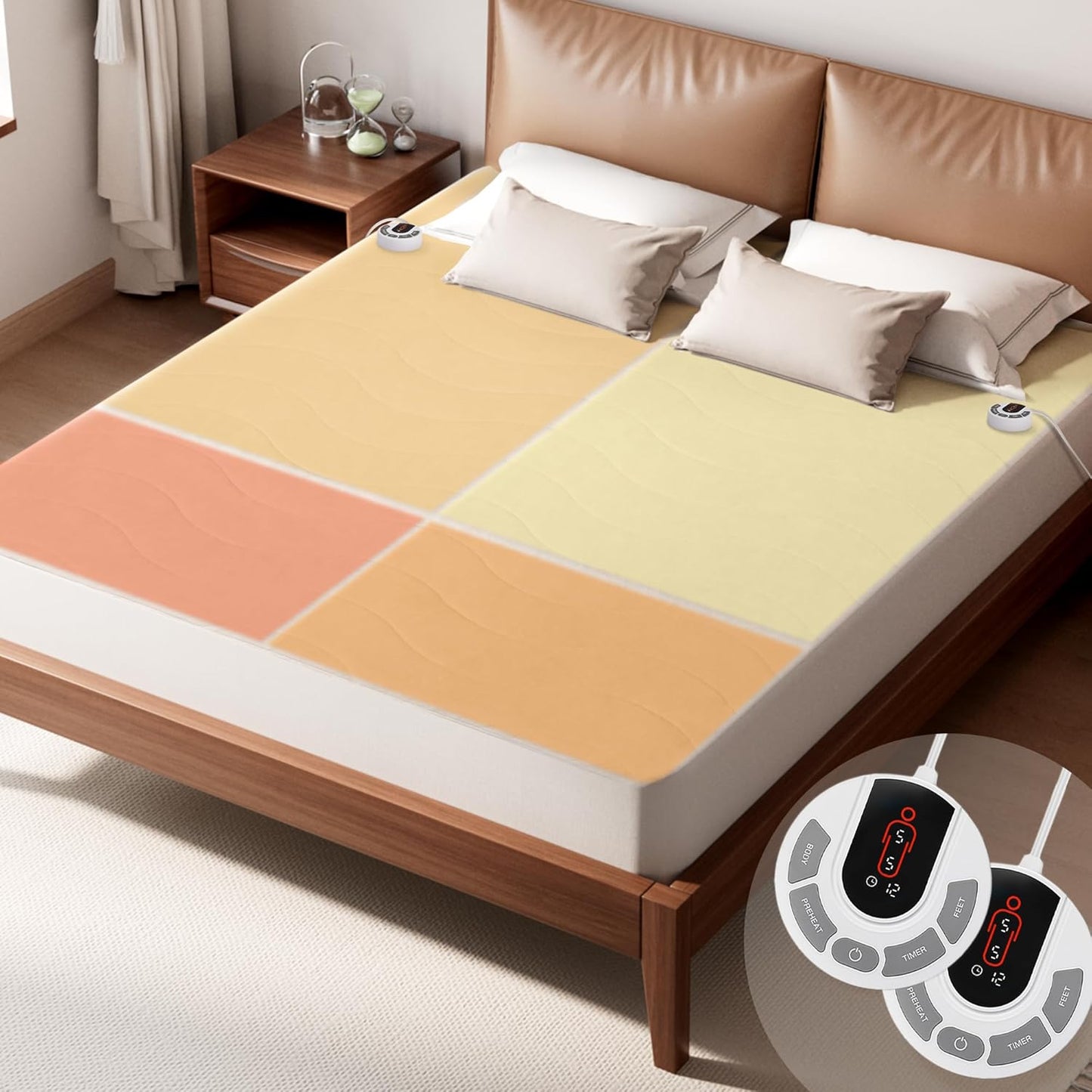 Gotcozy Heated Mattress Pad Mini Twin Size 31"x55" - Electric Mattress Pad with 9 Heat Settings & 10 Hour Auto Off Machine Washable(White)