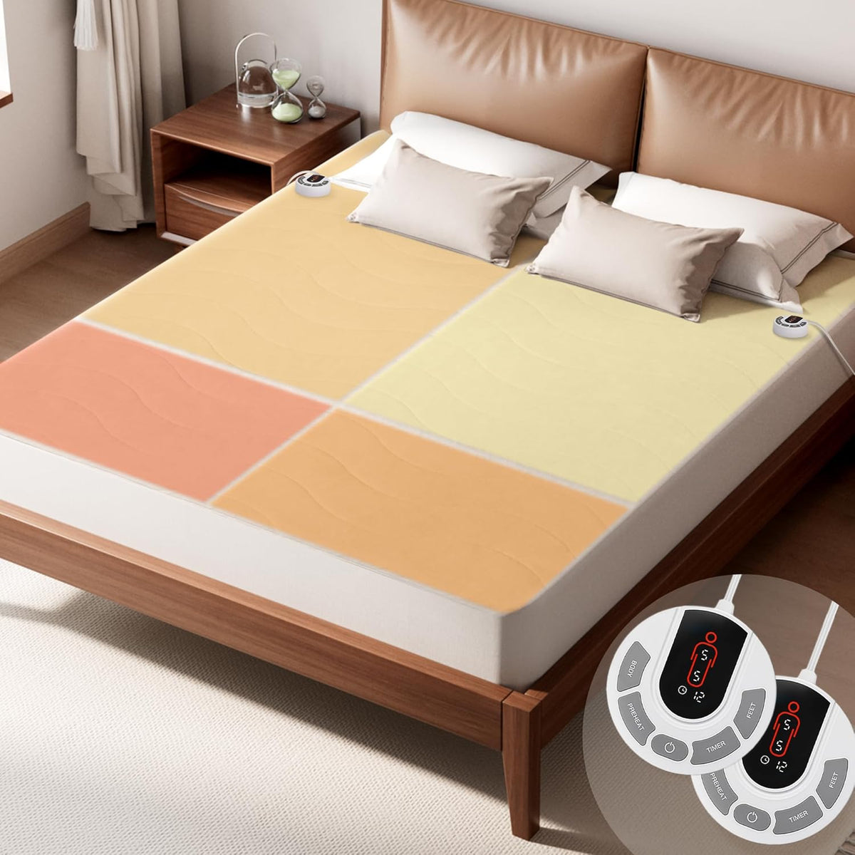 GOTCOZY Heated Mattress Pad Mini Twin Size-Heated Pad for Bed Warmer(White)