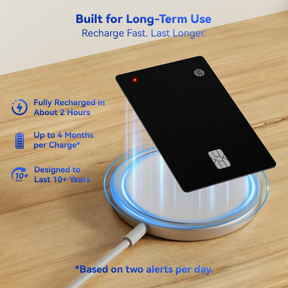 Dual-Platform Wallet Tracker Card, Wireless Rechargeable 0.07in Slim Tracking Card,Work with Apple Find My & Google's Find Hub, Item Locator, Credit Card Size Tracker, IP68 Waterproof, Keys, Bags