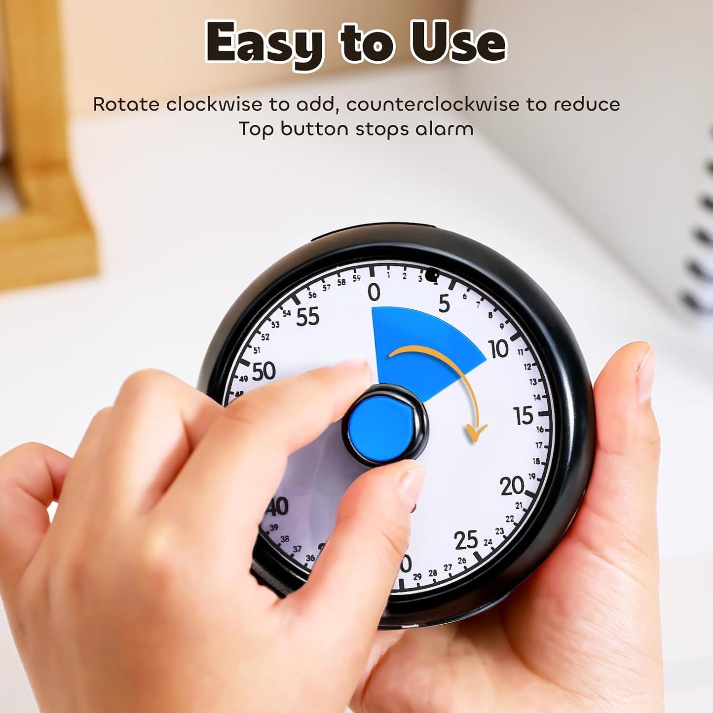 Visual Timer for Kids 60-Minute Countdown Timer with Optional Alarm, Focus Tool for ADHD & Autism, Time Management for Homework, Chores, Office, Kitchen, Teaching & Study Routines (Pink)