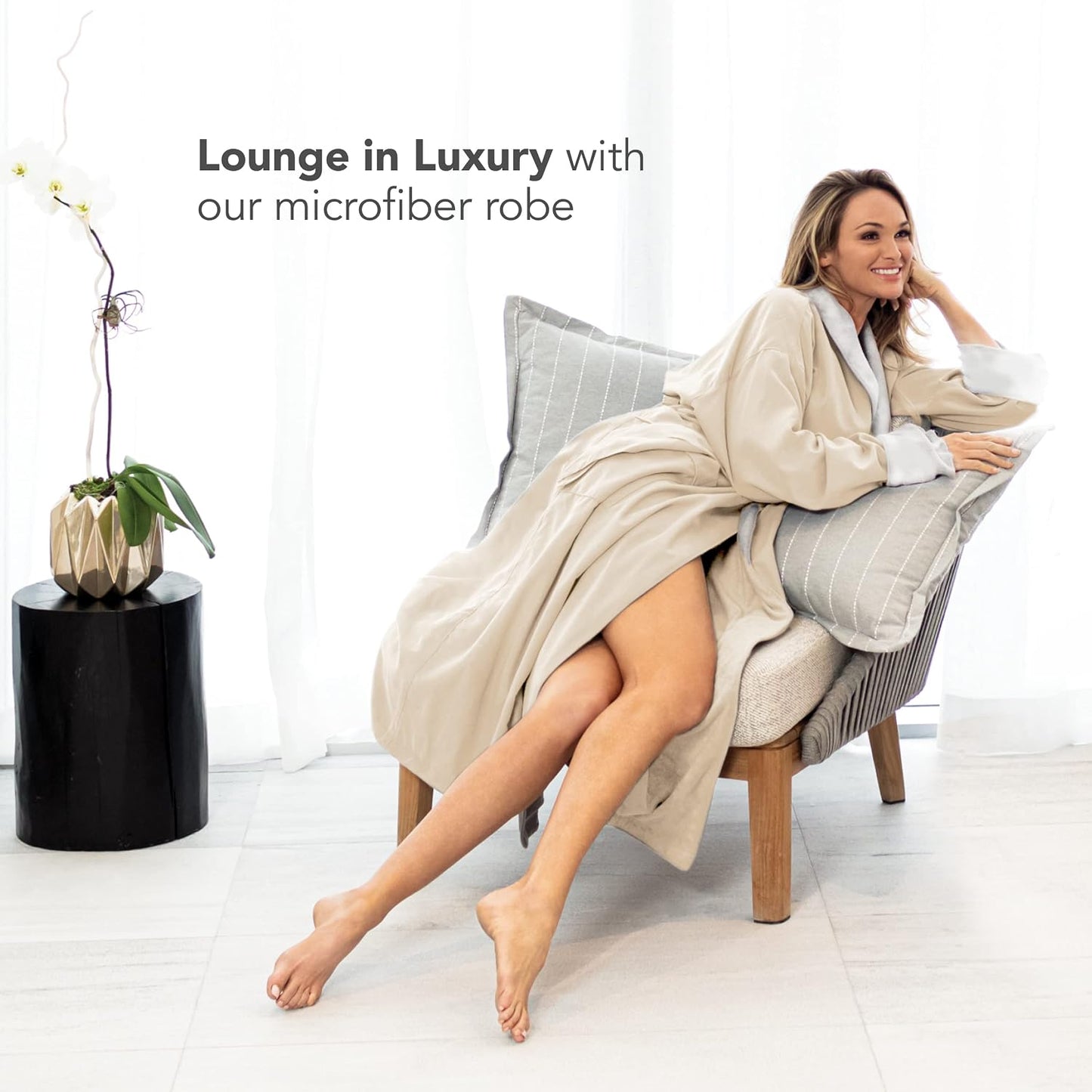 Women's Microfiber Robe by BOCA, Luxury Hotel Bathrobe, Generous Sizing