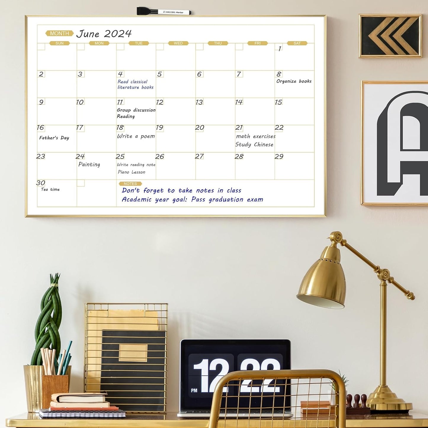ARCOBIS Monthly Calendar Whiteboard