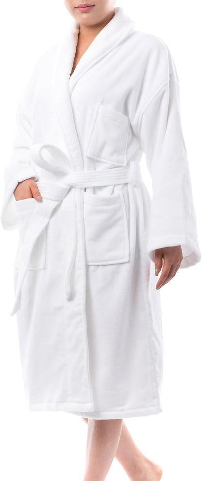 Alpine Swiss Blair Womens Cotton Terry Cloth Bathrobe Shawl Collar Velour Spa Robe