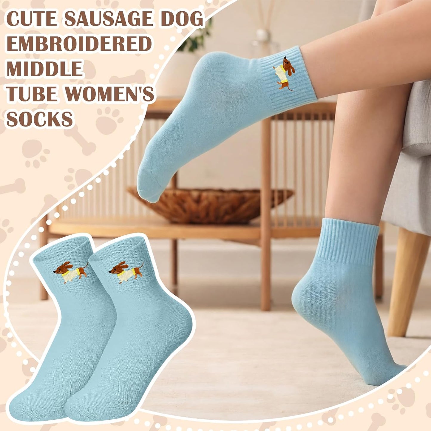Eurzom 10 Pairs Socks Womens Crew Elastic Ankle Length Cotton Socks Aesthetic Cute Lightweight Low Cut Gifts for Women - Colors A