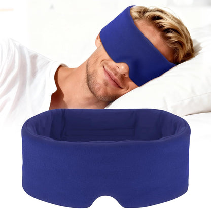 Cotton Sleep Eye Mask for Men Women, 100% Blocking Light Sleeping Mask for Side Sleeper, Soft Zero Pressure Cooling Blackout Eye Masks for Sleep, Eye Covers for Sleeping fits All Heads Adjustable