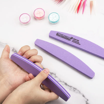 35 Count 100/180 Grit Nail Files and Buffers Kit, Reusable Sanding Buffing Blocks Sponge File Double Sides Emery Boards