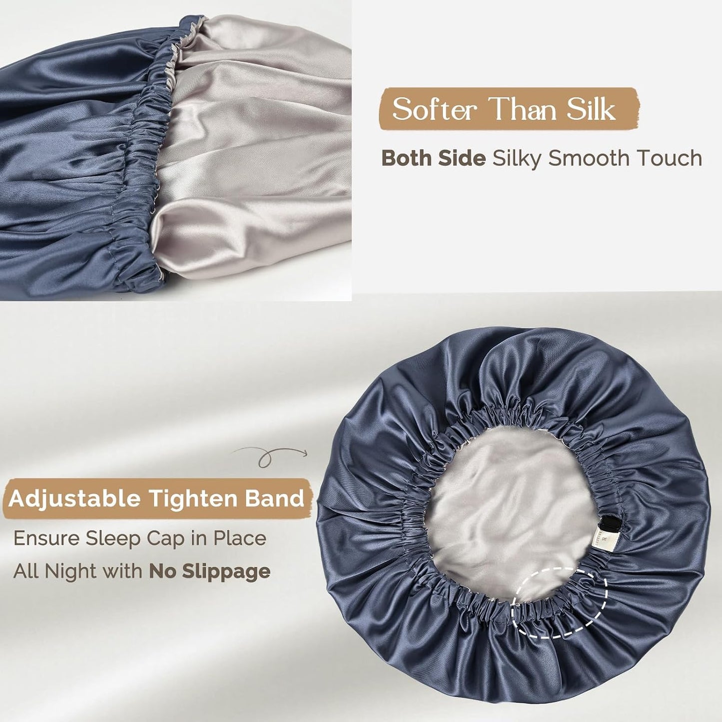 YANIBEST Silk Bonnet Satin Bonnet for Sleeping Women Men, Adjustable Double Layer Hair Bonnet for Curly Braids Reduce Frizz