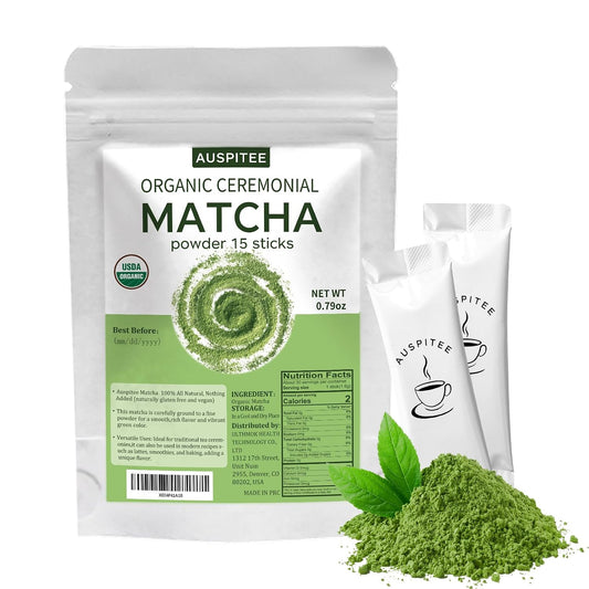 Matcha Latte Green Tea Powder Single Pack, Premium Barista Science Blend - Individual Matcha Bags (20)