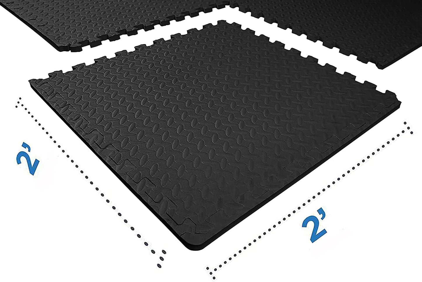 BalanceFrom Puzzle Exercise Mat 1/2" Thick, EVA Interlocking Foam Floor | Tiles for Home Gym, Mat for Home Workout Equipment, Floor Padding for Kids, Black, 24 in x 24 in x 1/2 in, 144 Sq Ft-36 Tiles