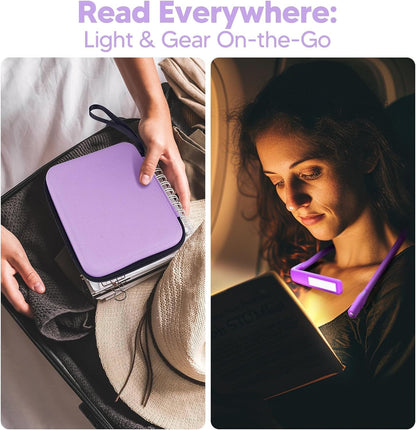 Reading Light, Rechargeable Neck Light, Stepless Dimming Book Light