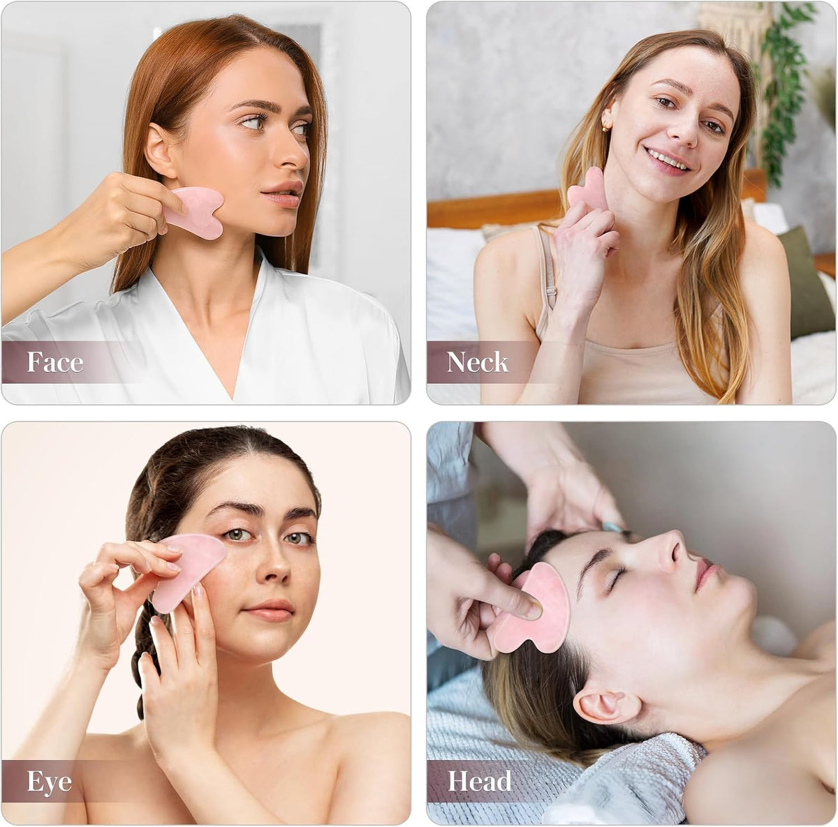 rosenice Gua Sha Facial Tools Guasha Tool Gua Sha Jade Stone Manual Massage Sticks for Jawline Sculpting and Puffiness Reducing for Face Body Tensions Reduce Festive Gifts