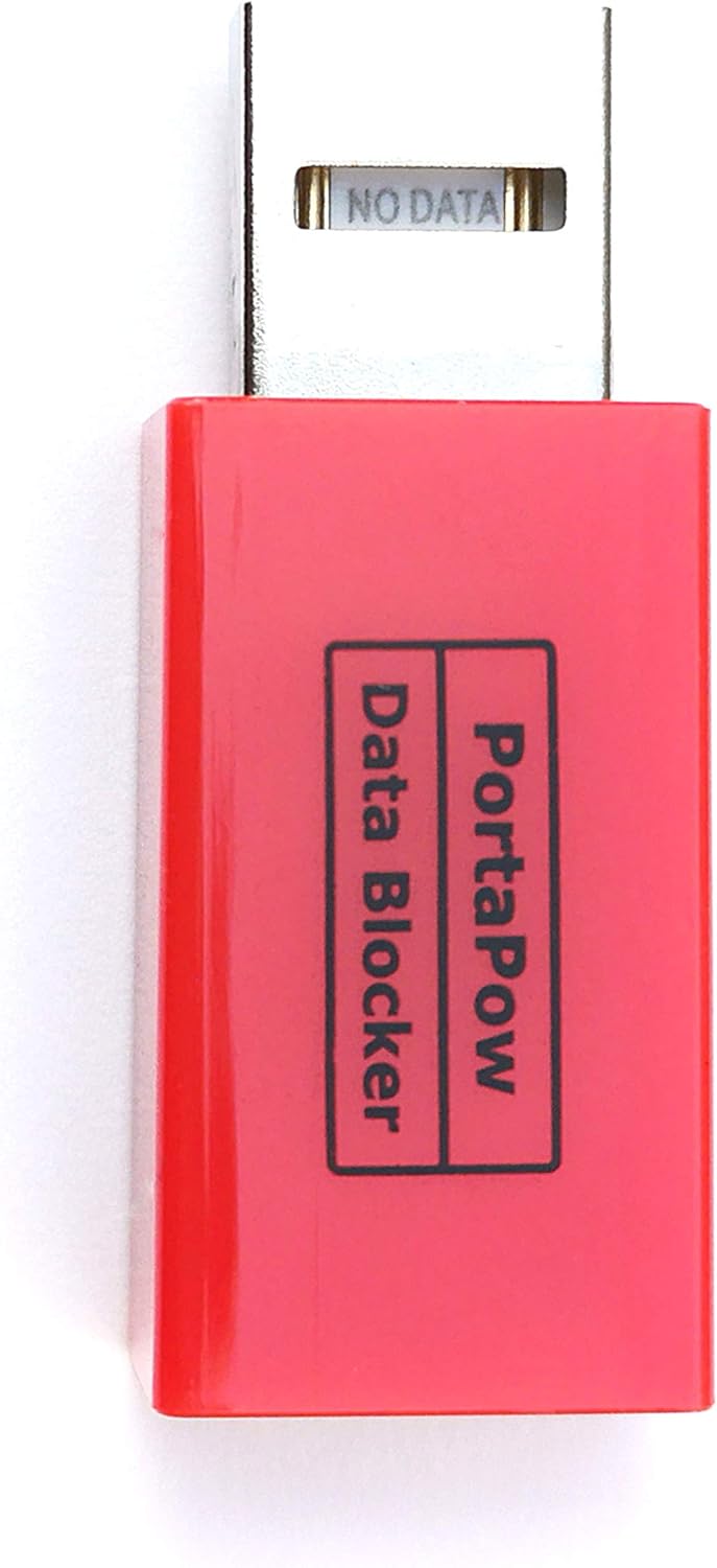 PortaPow USB Data Blocker (White 2 Pack) - Protect Against Juice Jacking