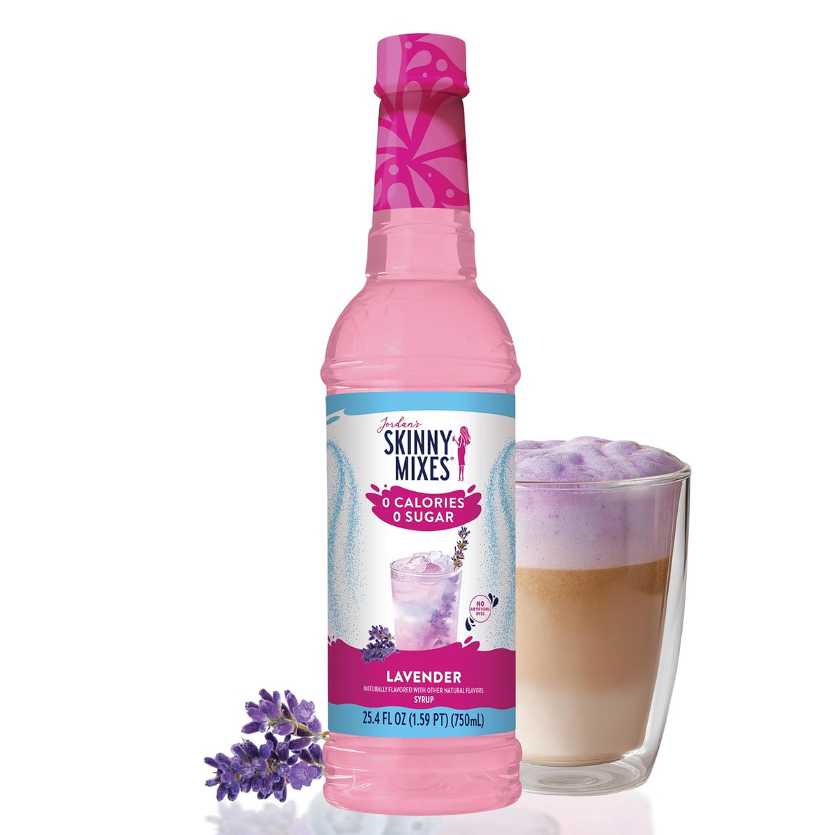 Jordan's Skinny Mixes Lavender Syrup for Drinks, 25.4 fl oz