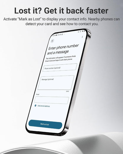 Android Wallet Tracker Card, Smart Card (Android Only), GPS Wallet Finder, Airtag Tracking Card, Compatible with Google Find Hub App