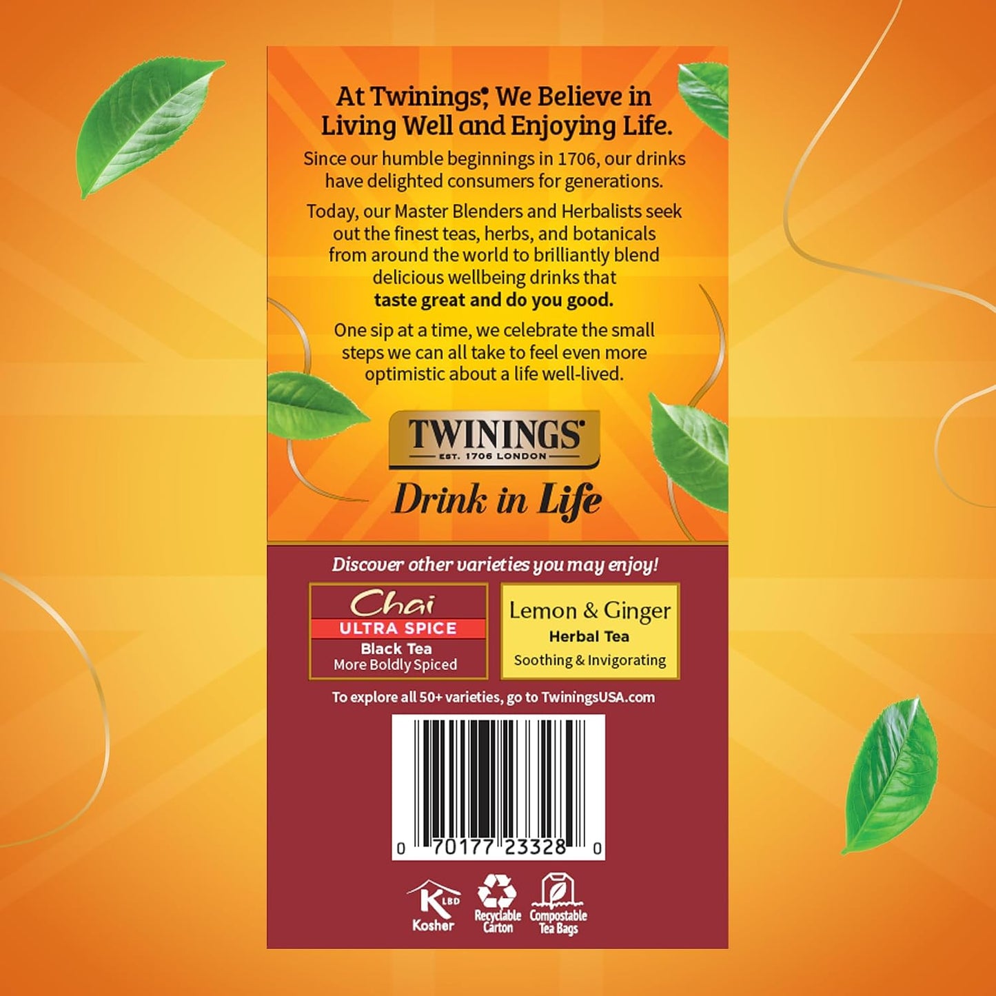 Twinings Tea Classics Collection Gift Box Variety Sampler, 48 Tea Bags (Pack of 1), Enjoy Hot or Iced, Includes Black, Herbal, Green, & Chai Teas
