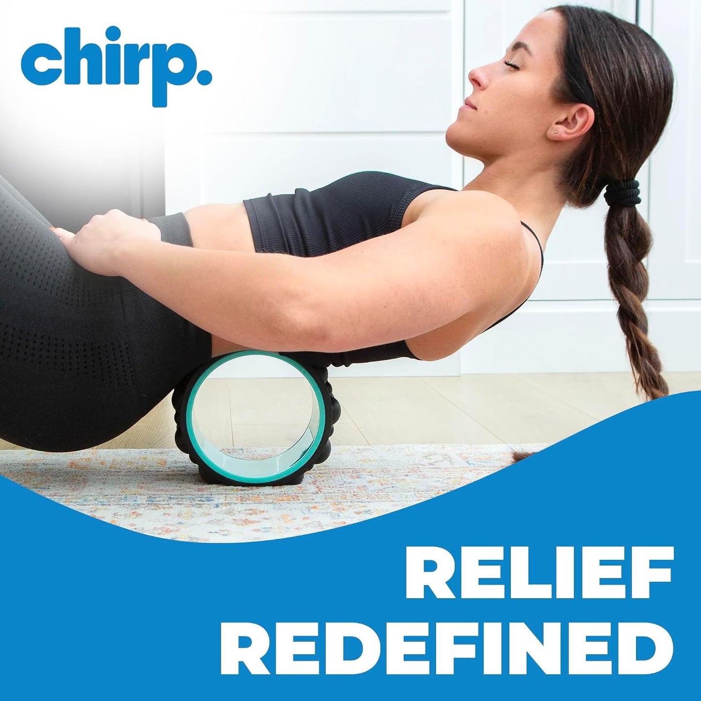 Chirp Wheel XR 3P Massage Roller Set - 10” Acupressure, 6” Knot-Kneading Thumb, 4” Neck & Headache Tension Relief, High Density Foam Massage Rollers for Back & Neck Pain, 500lbs Capacity, Black