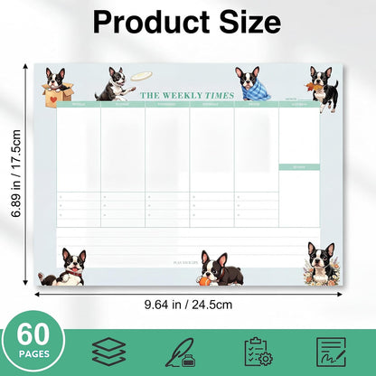 60 Sheets Weekly Pad, Tear Off Weekly Planner Notepad with Daily Schedule Weekly to Do List Notepad（7x10” ）