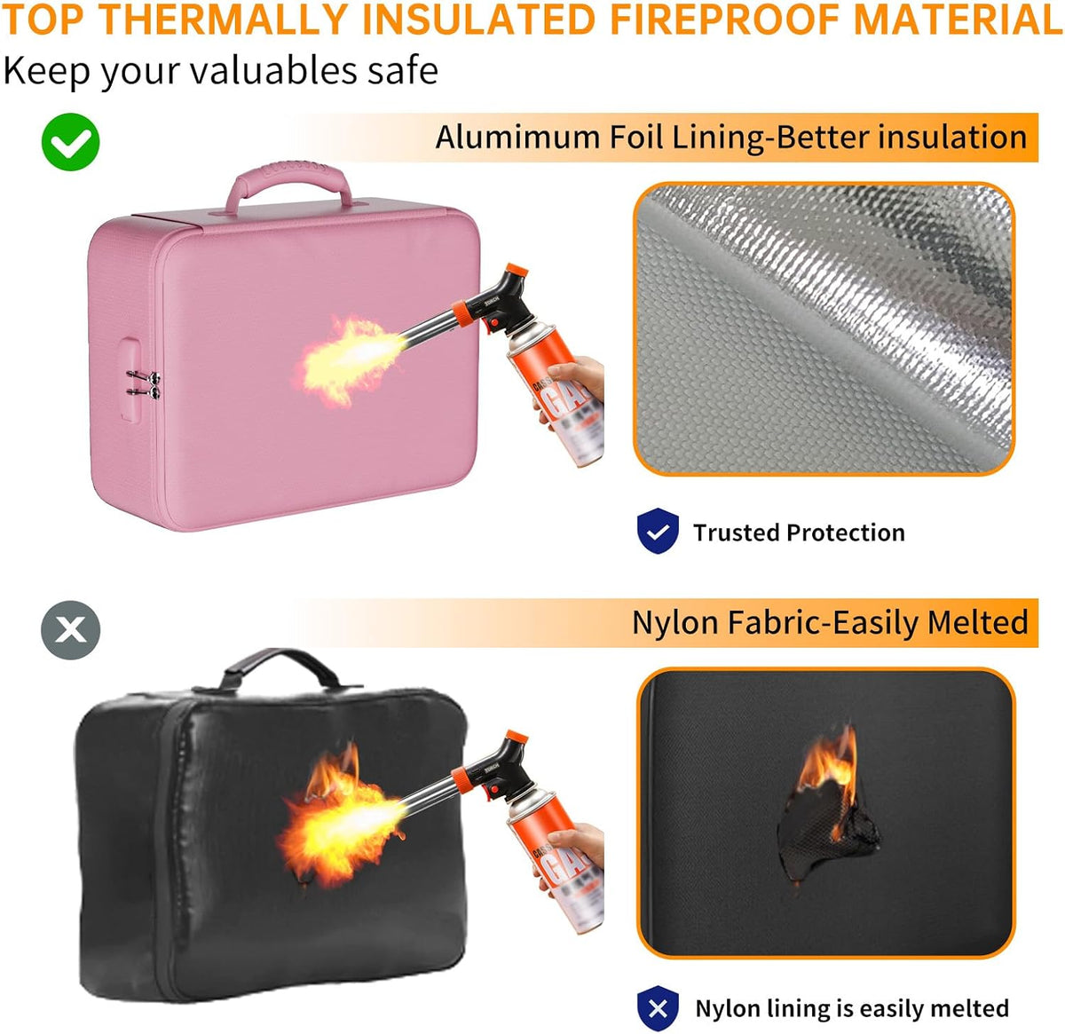 DocSafe 5200°F Fireproof Document Organizer Box with Lock, Heat Insulated