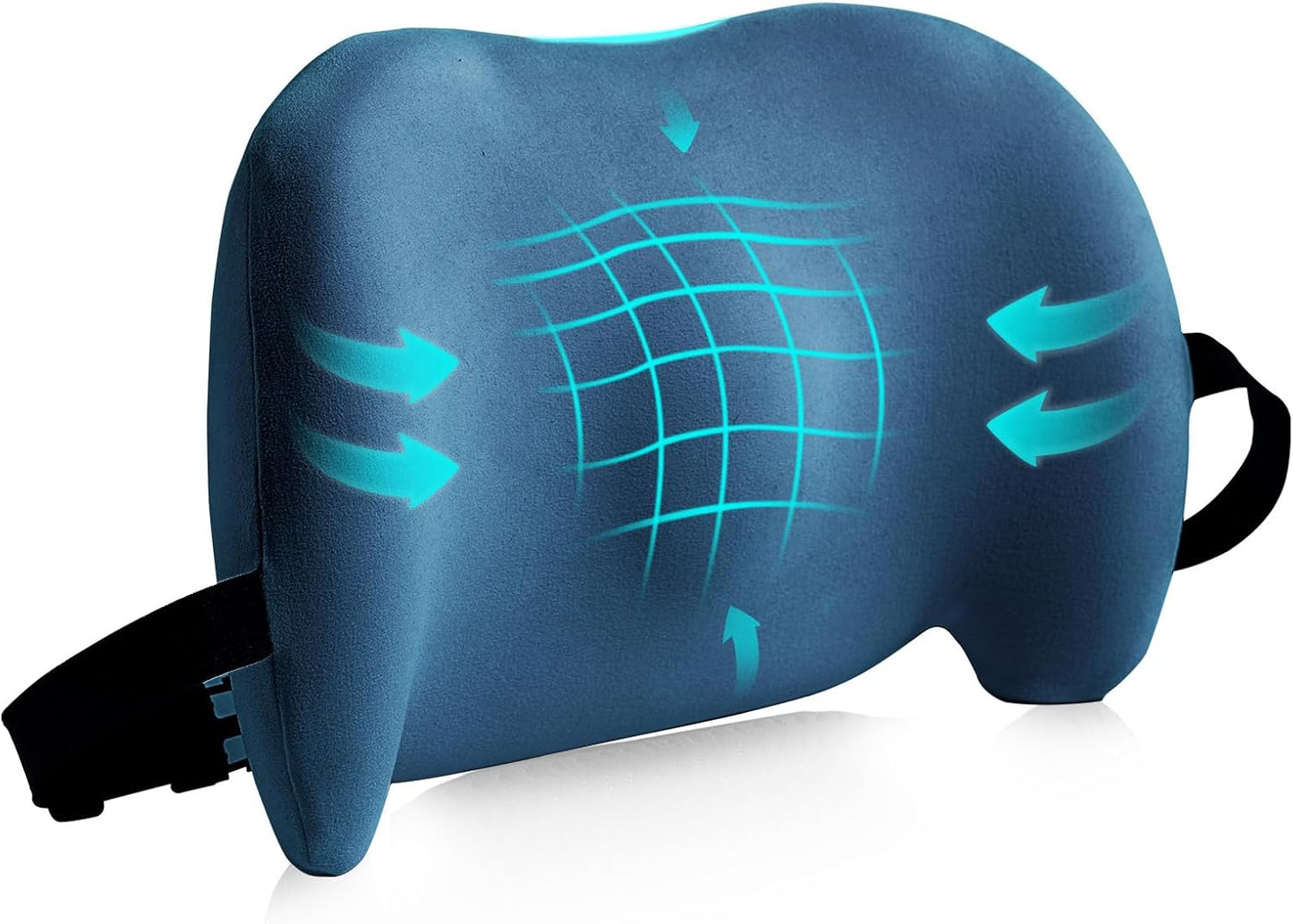 Lumbar Support Pillow for Office Chair, Car Lumbar Pillow Lower Back Pain Relief, Memory Foam Back Cushion with 4D Mesh Cover and Adjustable Straps, Ergonomic Chair Back Pillow for Car,Bed, Gaming