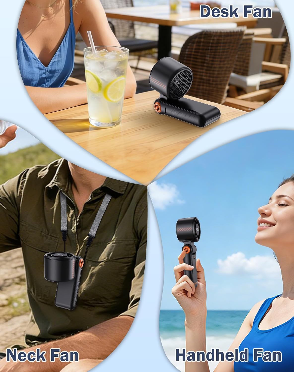 Portable Handheld Fan with Semiconductor Ice Cooling, [Instant Ice Relief], 4000mAh Rechargeable Mini Personal Fan, 5 Speeds, Quiet USB Travel Fan for Outdoor, Commuting, Summer Heat