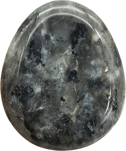 Fekuar Natural Moonstone Crystal Thumb Worry Stone, Hand Carved Healing Crystal Teardrop Pocket Worry Stones for Anxiety Stress Relief Meditation