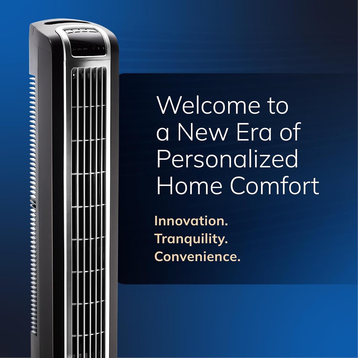 Lasko Oscillating Tower Fan with Remote Control and Timer - Quiet Standing Fan for Bedroom, Office, and Home - 3 Speeds - Powerful Cooling Air - 2510 - 36" Tall - White