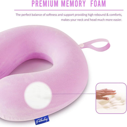 Travel Pillow Memory Foam for Airplanes - Neck Pillow for Traveling, Car, Home, Flight Pillow for Sleeping with Attachable Snap Strap Soft Washable Cover, Provide Head Neck Support Rest, Dark Gray