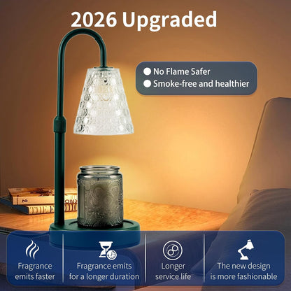 Candle Warmer Lamp with Timer Dimmable, Birthday Gifts for Women Mom, House Warming Gifts New Home Decor, Wax Melt Warmer for Jar Candles with 2 Bulbs, Black