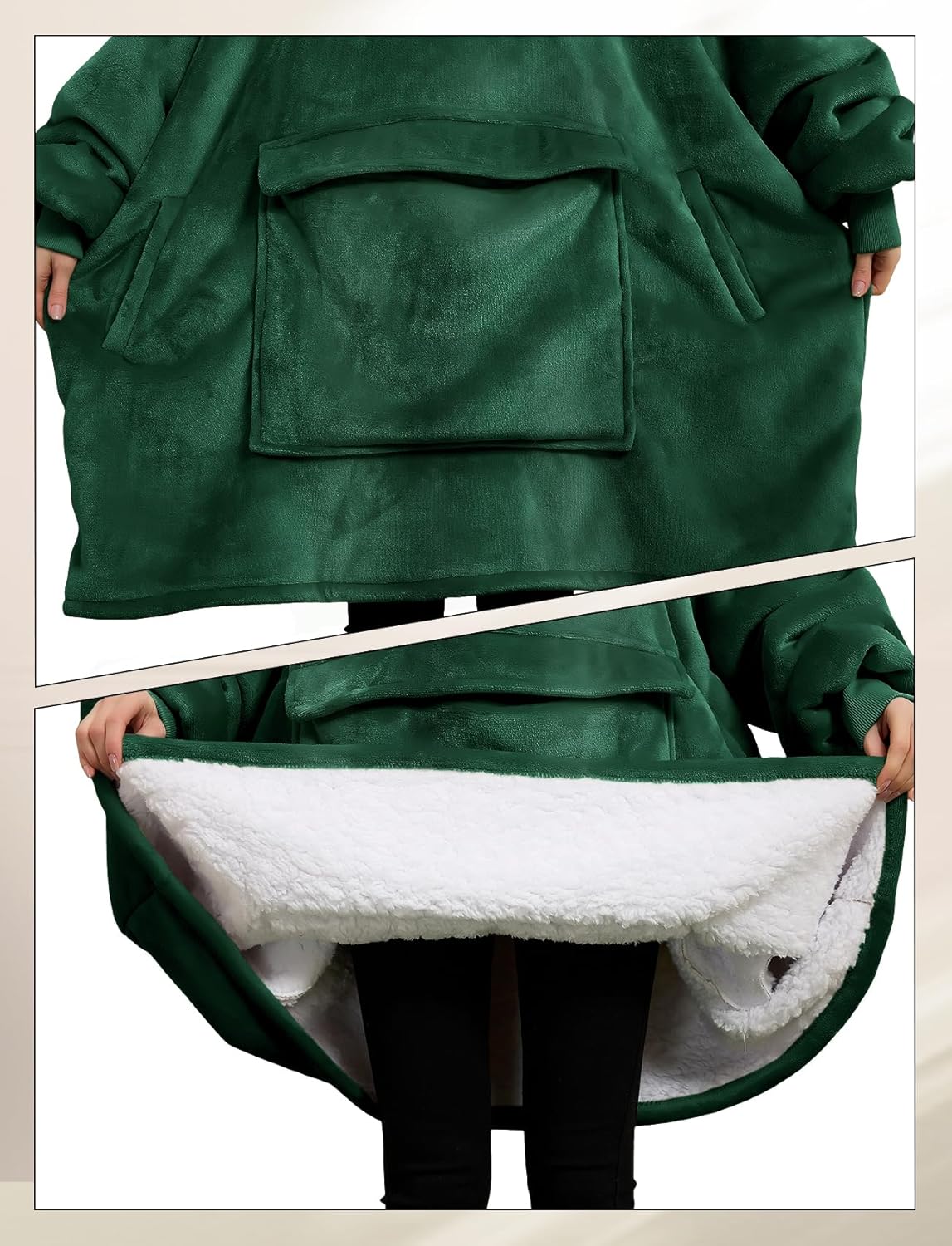 KFUBUO Wearable Blanket Hoodie for Adults Sherpa All Patterns Cat Oversized Sweatshirt Blanket with Pockets for Women