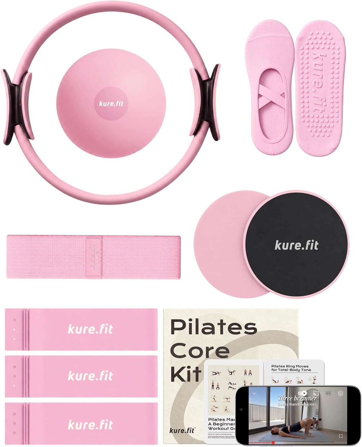 Pilates Kit for Women – Home Pilates Equipment Set with Ring, Ball & Resistance Bands | Pilates Starter Kit with Accessories in Gift Box
