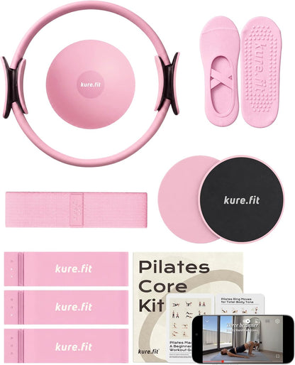 Pilates Kit for Women – Home Pilates Equipment Set with Ring, Ball & Resistance Bands | Pilates Starter Kit with Accessories in Gift Box