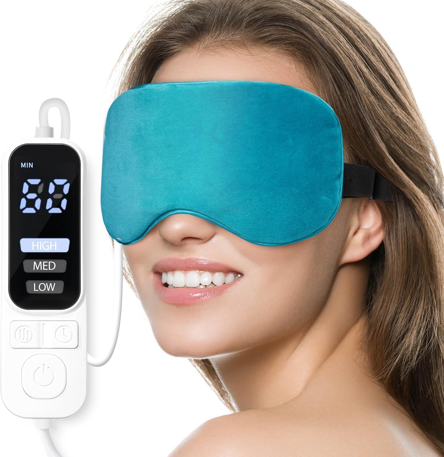 Ezona Heated Eye Mask, Warm Eye Compress Mask for Dry Eyes, Gray