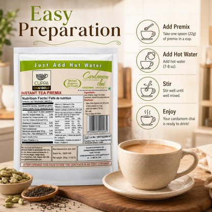 Chai Gold Instant Chai Tea Premix Powder - Sweetened Milk Tea Latte Mix for Home and Beverage Dispensers - [500g / 1.1 lb Bulk Bag] (Kadak)