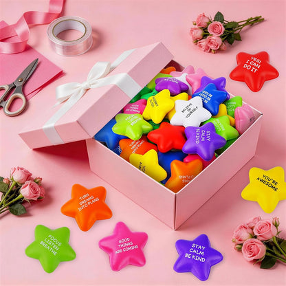 SHQDD 36PCS Stress Balls for Adults & Kids, Motivational Soft Foam Squeeze Toys with Inspiring Quotes for Anxiety & Anger Relief, Perfect for Office, School, Home Use or as Party Favors